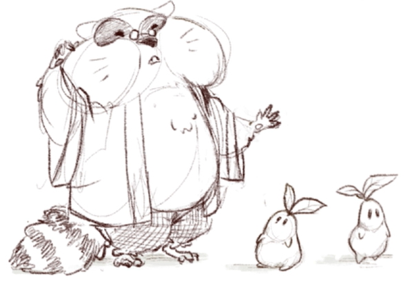 Pencil sketch of a tanuki